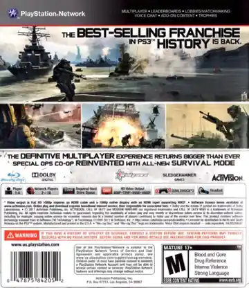 Call of Duty - Modern Warfare 3 (USA) (Dynamic Theme) box cover back